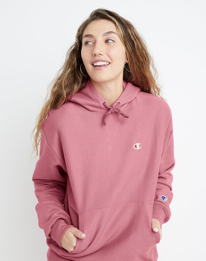 Champion Hoodie Dames - Roze - Reverse Weave Boyfriend ( 219074-WRJ )